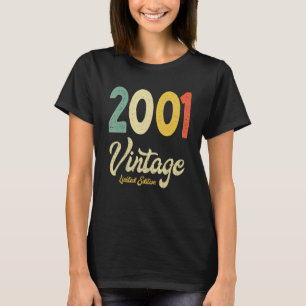 Vintage 2001 21e verjaardagscadeau Retro 21 jaar O T-shirt