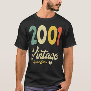 Vintage 2001 21e verjaardagscadeau Retro 21 jaar O T-shirt