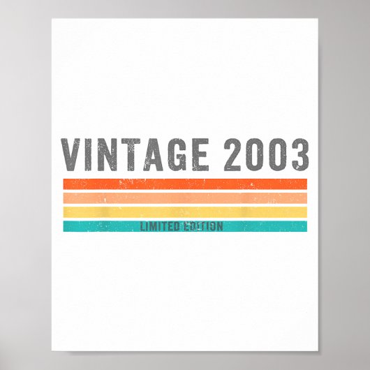 Vintage 2003 Limited Edition - 22nd Birthday Gift  Poster (Voorkant)