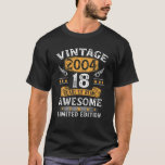 Vintage 2004 18 Year Old Gifts 18Th Birthday Gifts T-shirt<br><div class="desc">Vintage 2004 18 Year Old Gifts 18th Birthday Gifts For Men</div>
