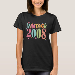 Vintage 2008 14 jaar oude 14e verjaardag Groovy T-shirt