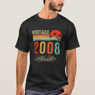 Vintage 2008 14e verjaardag 14 jaar oud t-shirt