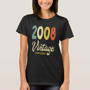 Vintage 2008 14e verjaardagscadeau Retro 14 jaar O T-shirt