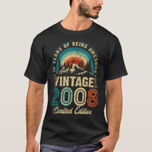 Vintage 2008 15e verjaardag 15 jaar oud t-shirt