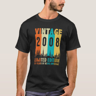 Vintage 2008 15e verjaardag Mannen Vrouwen T-shirt