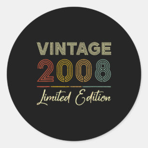 Vintage 2008 Limited Edition 18-jarige 18e verjaar Ronde Sticker