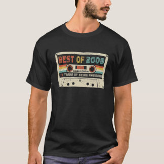 Vintage 2008 Retro Cassette 14e verjaardag 14 jaar T-shirt