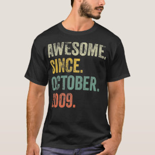 Vintage 2009 12e verjaardag Geweldige sinds 2 okto T-shirt