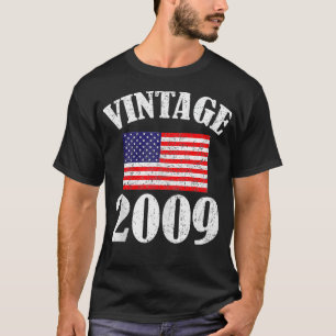Vintage 2009 15 jaar oud Amerikaanse vlag Verjaard T-shirt