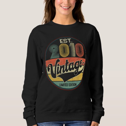 Vintage 2010 Retro 12 jaar Geweldige 12e Trui (Voorkant)