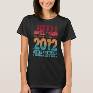 Vintage 2012 2012 10 jaar oud 10e verjaardag 2 t-shirt