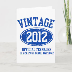 Vintage 2012 Officieel Tiener 13e Verjaardag 13 Ja Kaart