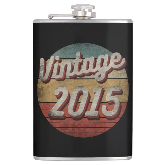 VINTAGE 2015 MANNEN VROUWEN VERJAARDAGSGESCHENK HEUPFLES (Voorkant)