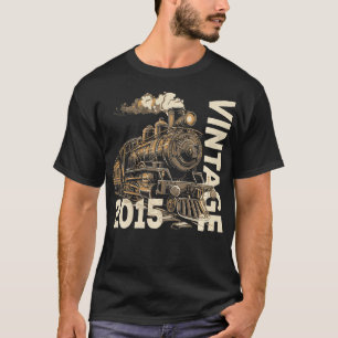 Vintage 2015 Steampunk Stoomtrein Locomotief 9e T-shirt