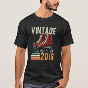 Vintage 2016 Roller Schaats 6e verjaardag 6 jaar o T-shirt