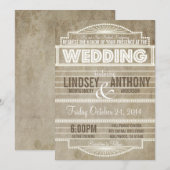 Vintage 2020 filmwedstrijd uitnodigen bruiloft huw kaart (Voorkant / Achterkant)