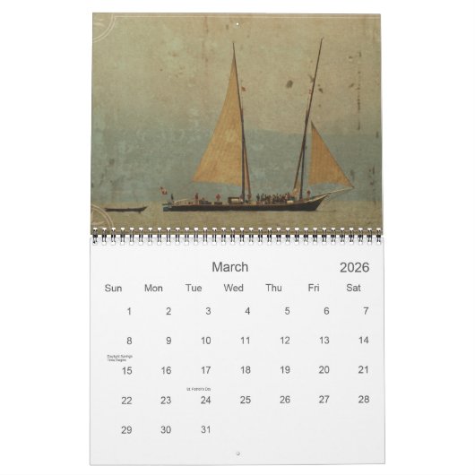 vintage 2025 kalender (Mar 2026)