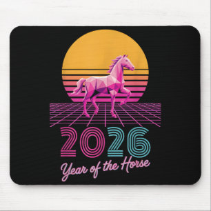 Vintage 2026 Jaar Van Het Paard Lunar Cowgirl Cny Muismat