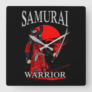 Vintage 2026 Samurai Japanse krijgerslegendes Vierkante Klok