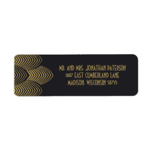 Vintage 20's Art Deco Scalloped Wedding Label