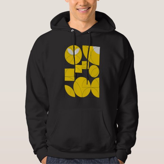 Vintage 20s Geometric Yellow Shapes Retro Abstract Hoodie (Voorkant)