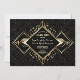 Vintage 20s Goud Great Gatsby Probediner Kaart