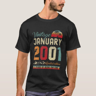 Vintage 21 januari 2001 21 jaar oud t-shirt