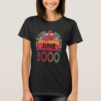 Vintage 22e verjaardag Geweldige sinds juni 2000 T-shirt
