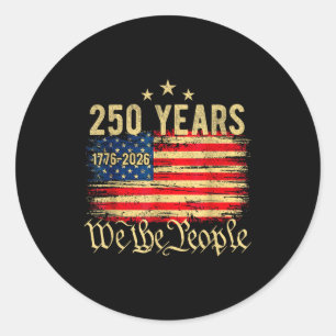 Vintage 250 jaar Amerikaanse vlag 250e verjaardag Ronde Sticker