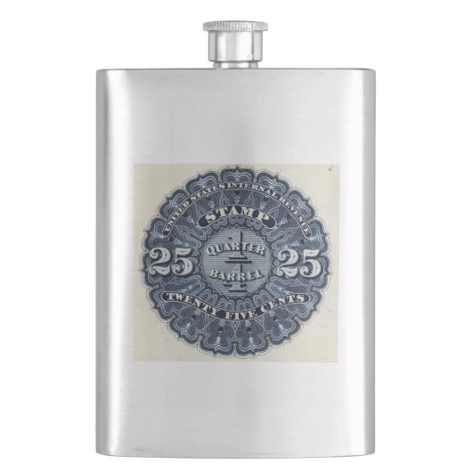 Vintage 25c Bier Revenue Stamp Premium Flask Flacon (Voorkant)