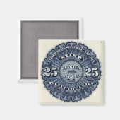 Vintage 25c Bierinkomstenzegel magneet (Voorkant / Achterkant)