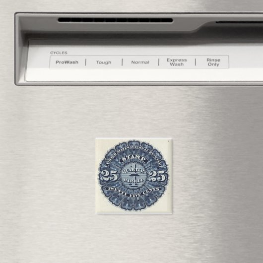 Vintage 25c Bierinkomstenzegel magneet (Insitu (Vaatwasser))