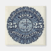 Vintage 25c Bierinkomstenzegel magneet (Voorkant)