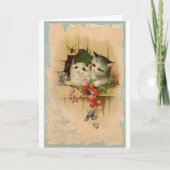 Vintage 2 Cute Kittens Kaart (Voorkant)