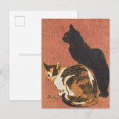 Vintage 2 Katten Steinlen schilderen Briefkaart (Voorkant / Achterkant)