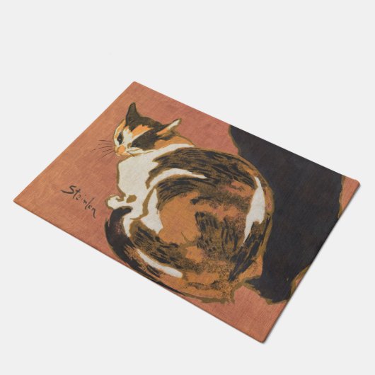 Vintage 2 Katten Steinlen schilderen Deurmat (Schuin)