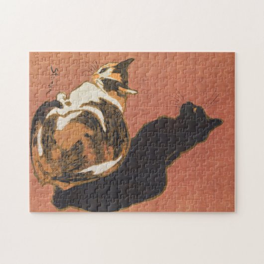 Vintage 2 Katten Steinlen schilderen Legpuzzel (Horizontaal)