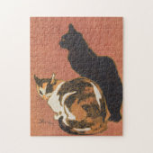 Vintage 2 Katten Steinlen schilderen Legpuzzel (Verticaal)