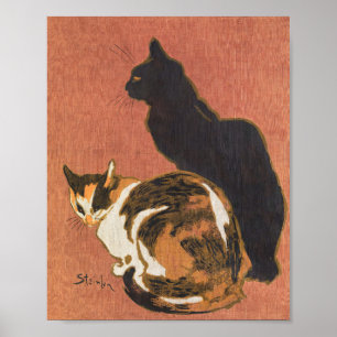 Vintage 2 Katten Steinlen schilderen Poster