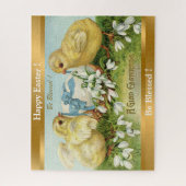 Vintage 2 Kippen en oeierkaas Legpuzzel (Verticaal)