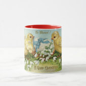 Vintage 2 Kippen en oeierkaas Mok (Midden)