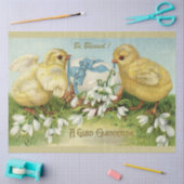 Vintage 2 Kippen en paasvakantie Tissuepapier (Craft)