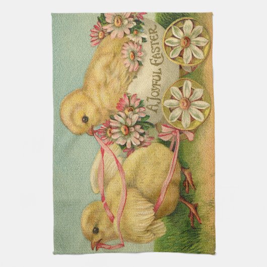 Vintage 2 Kippen Paasdag Theedoek (Verticaal)