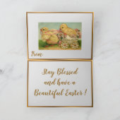 Vintage 2 Kippen Paasvakantie gevouwen kaarten (Binnen)