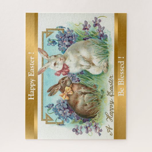 Vintage 2 Paasdag-eitenziekte Legpuzzel (Verticaal)