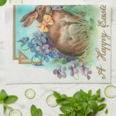 Vintage 2 Paasdag-eitenziekte Theedoek (Gevouwen)