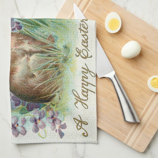 Vintage 2 Paasdag-eitenziekte Theedoek (Quarter Fold)