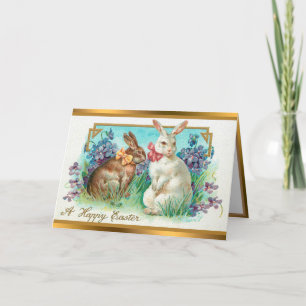 Vintage 2 Paasholiday Merkkaarten Feestdagen Kaart