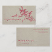 Vintage 2 Vogels in de boom Visitekaartje (Voorkant / Achterkant)