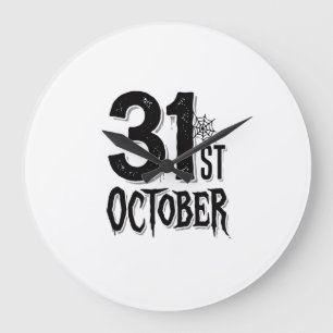 Vintage 31 oktober Halloween typografie ontwerp_1 Grote Klok